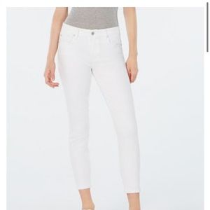 White mid rise skinny jeans